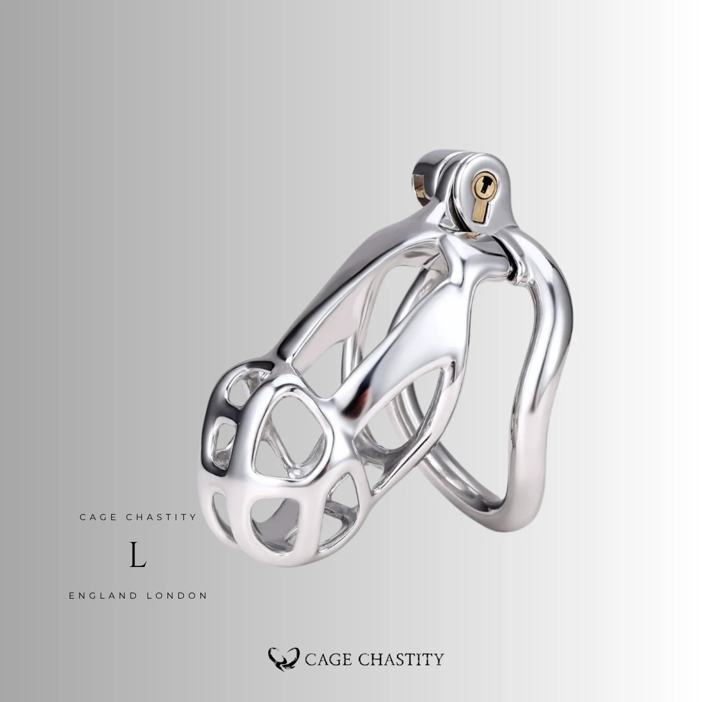 Silver Cobra Arc Ring Steel Chastity Cage – CC45