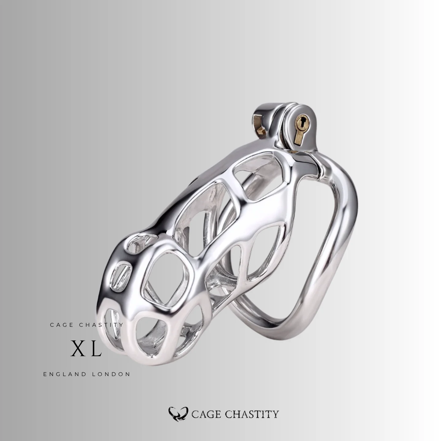 Silver Cobra Arc Ring Steel Chastity Cage – CC45