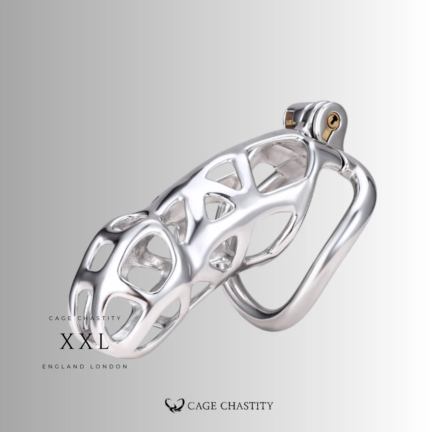 Silver Cobra Arc Ring Steel Chastity Cage – CC45