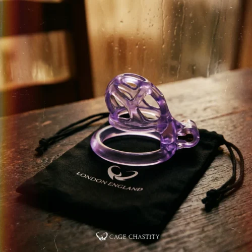 Crystal Violet Cobra Chastity Cage – 2 Ring Types
