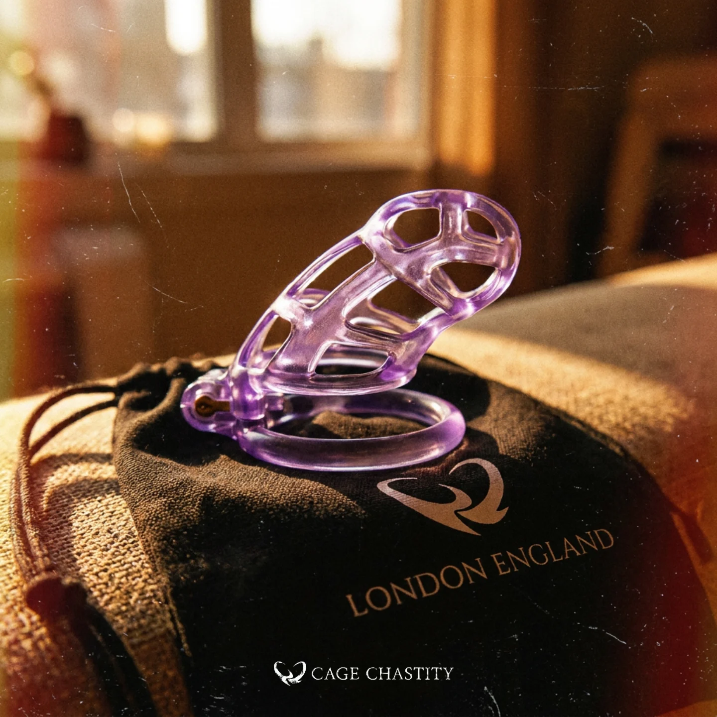 Crystal Violet Cobra Chastity Cage – 2 Ring Types