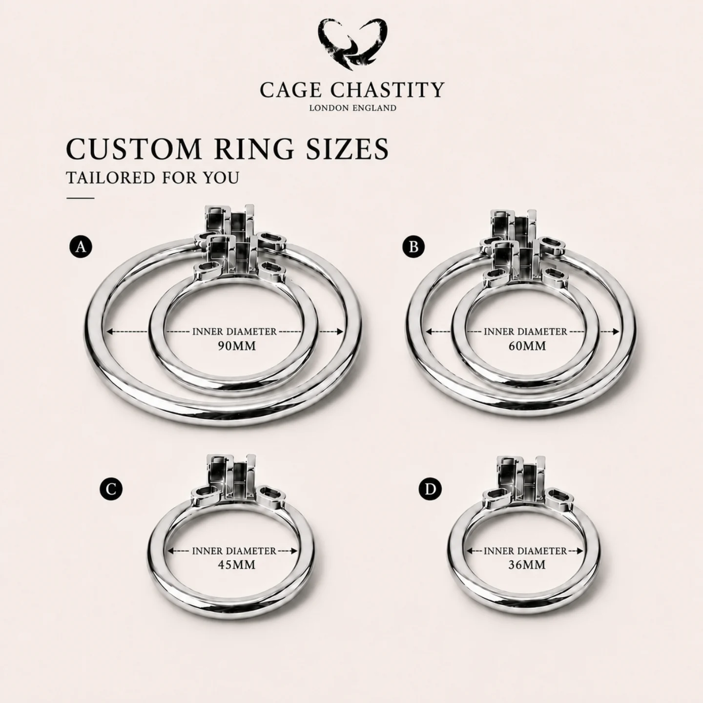 Custom Cobra Chastity Cage – Steel / Gold / Titanium