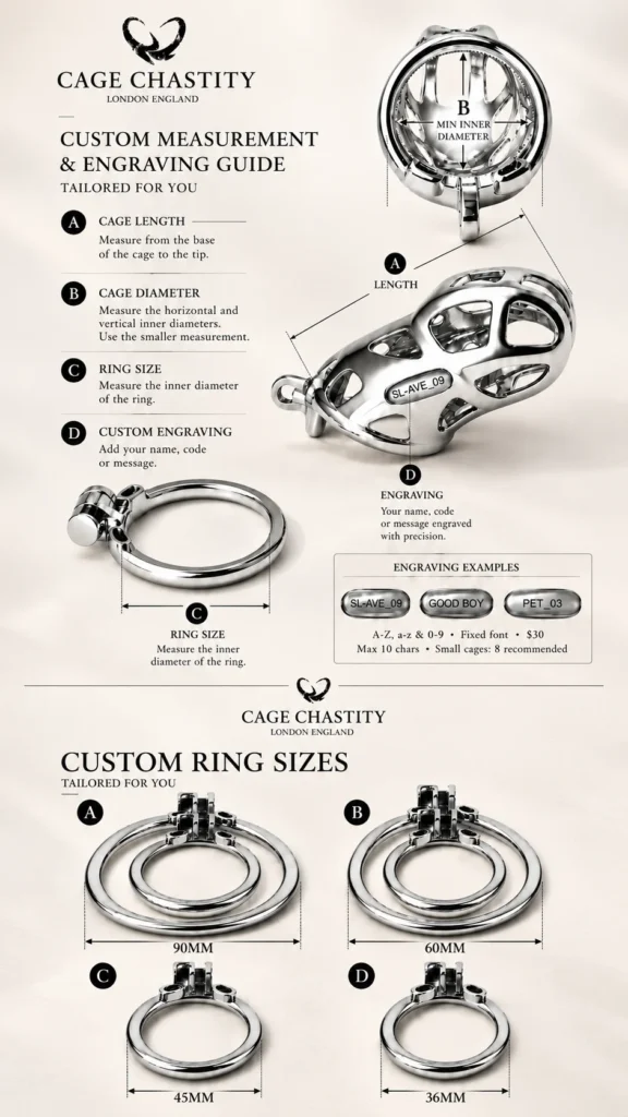 Custom Cobra measurement guide for cage, ring and lock placement