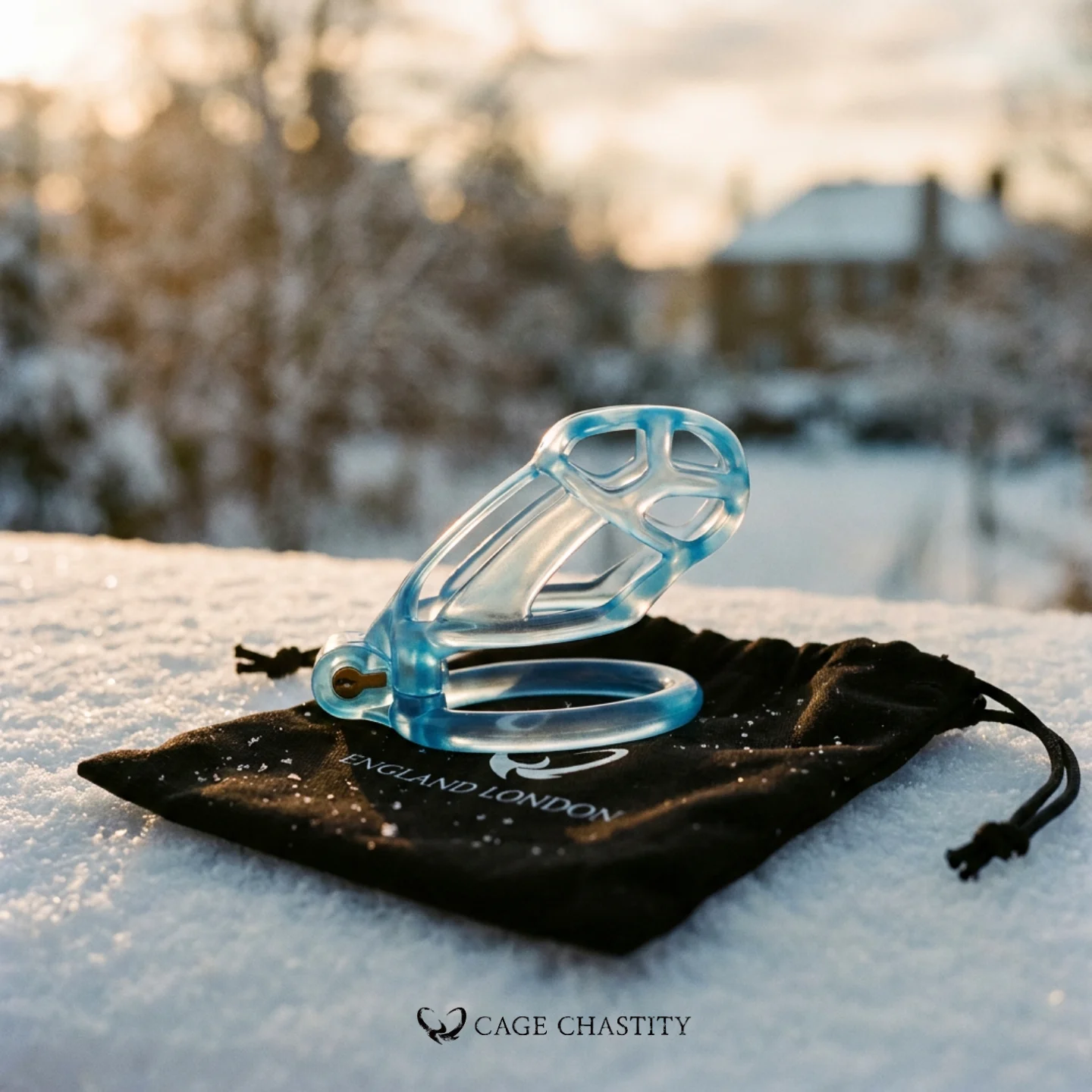 Glacier Blue Cobra Chastity Cage – 2 Ring Types