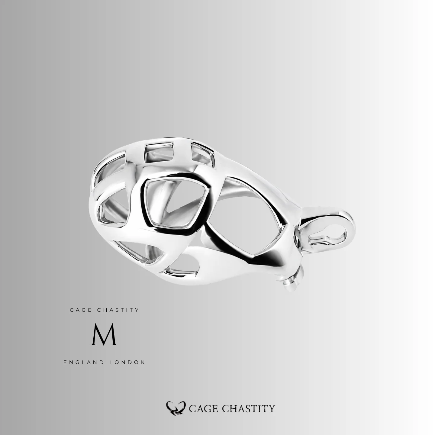Silver Cobra Flat Ring Steel Chastity Cage – CC42