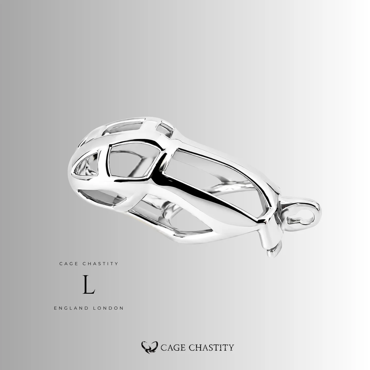 Silver Cobra Flat Ring Steel Chastity Cage – CC42