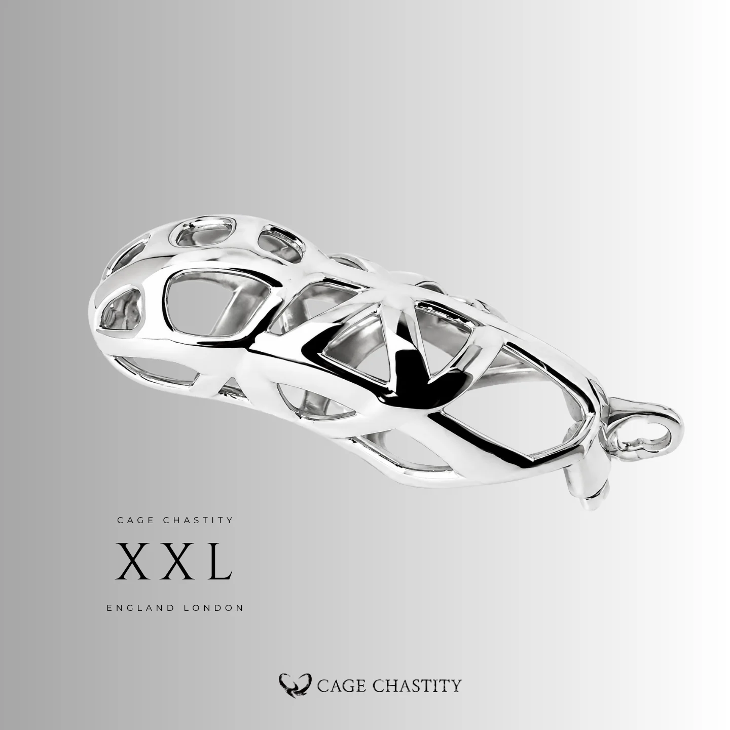 Silver Cobra Flat Ring Steel Chastity Cage – CC42