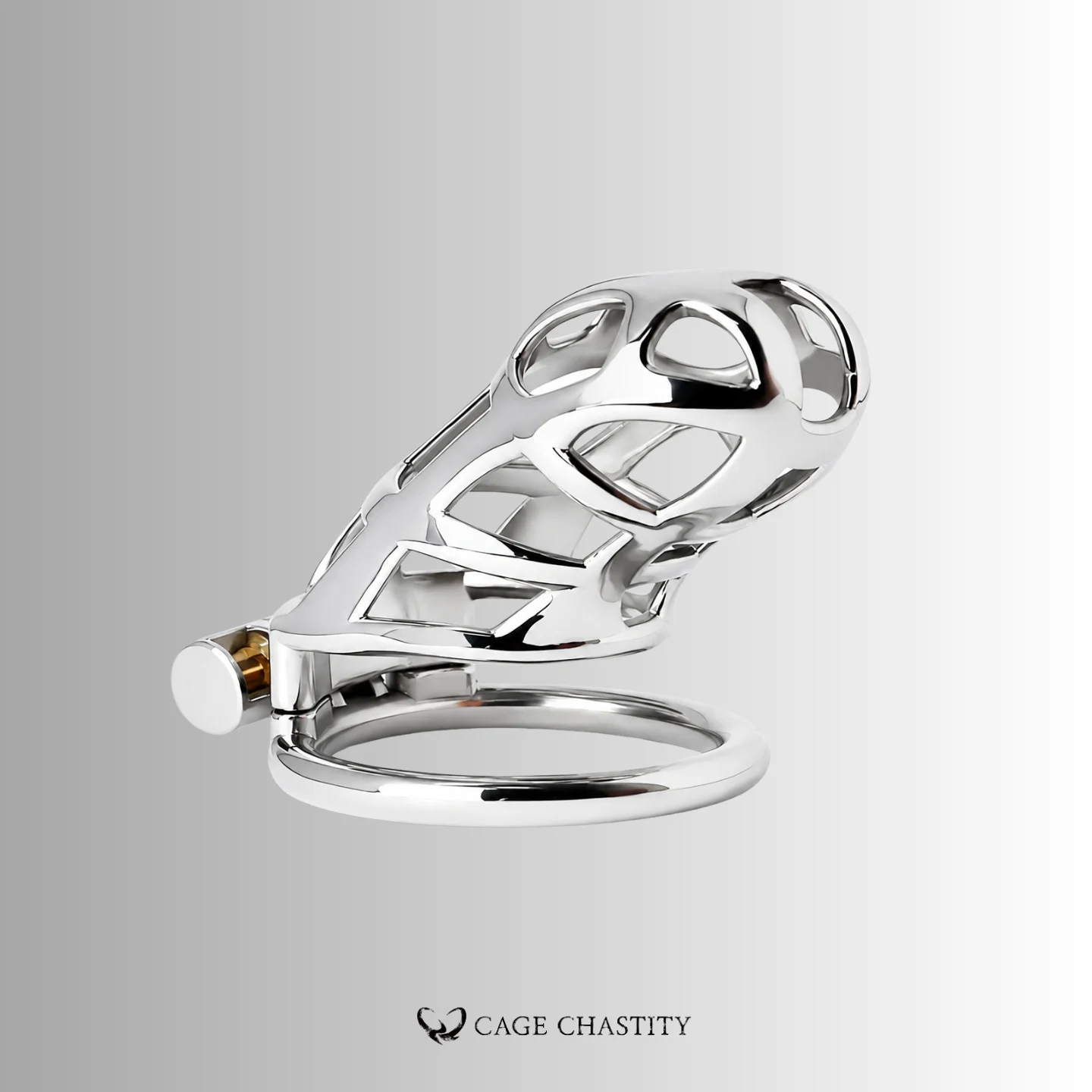 Silver Cobra Flat Ring Steel Chastity Cage – CC42