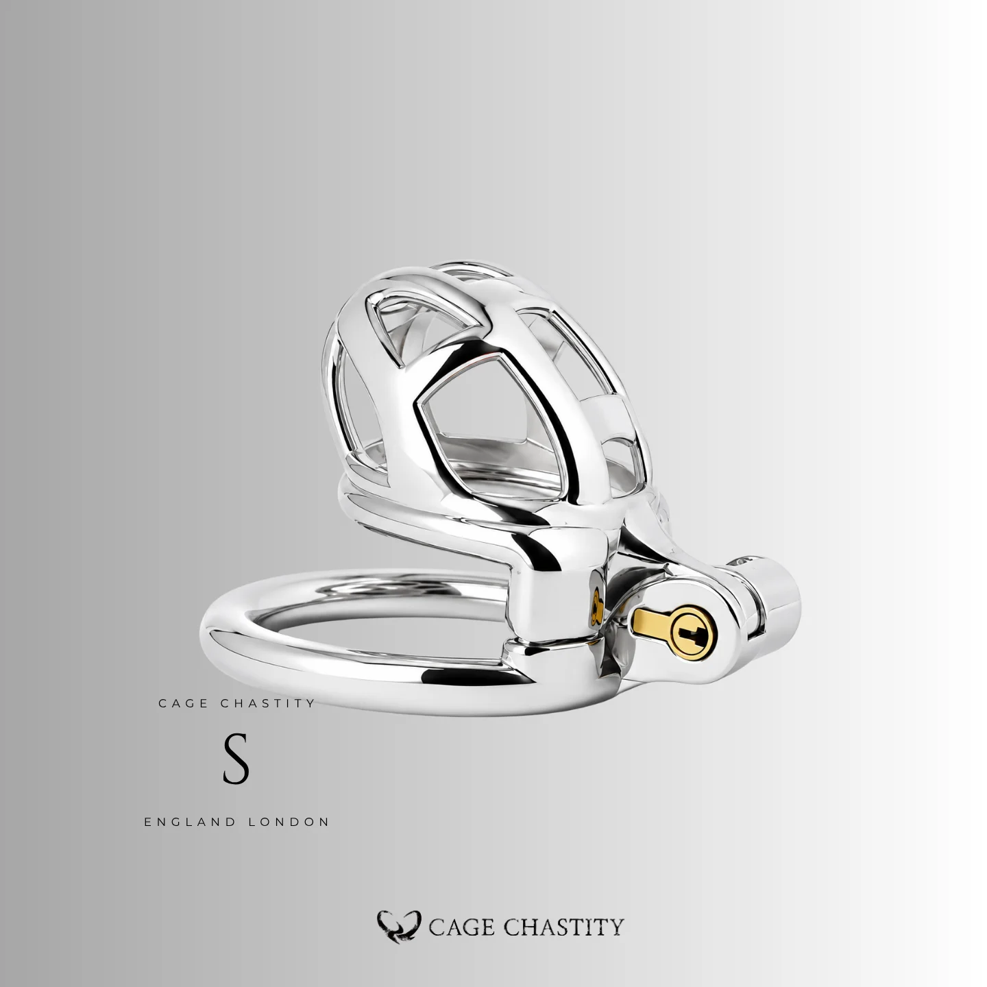 Silver Cobra Flat Ring Steel Chastity Cage – CC42
