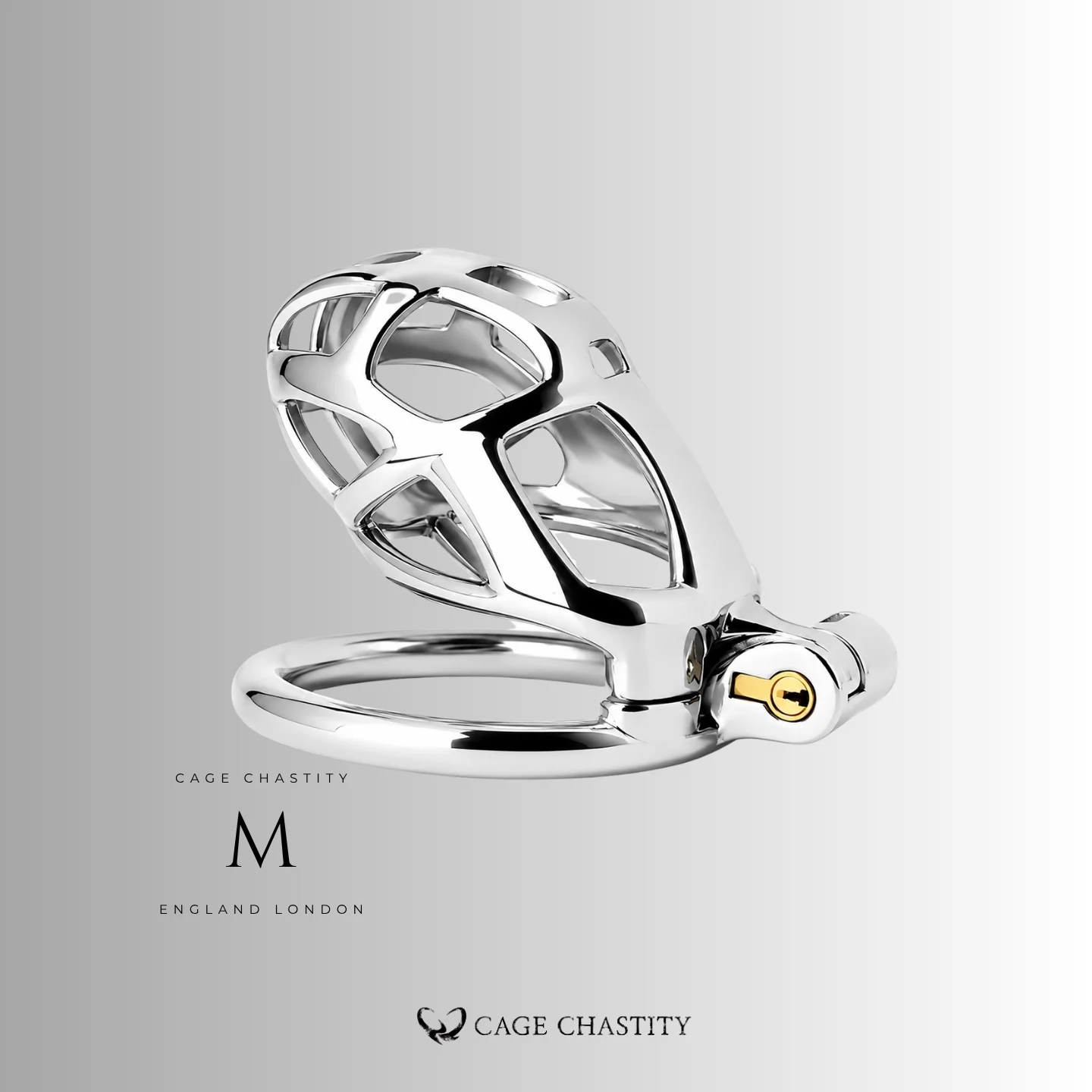 Silver Cobra Flat Ring Steel Chastity Cage – CC42