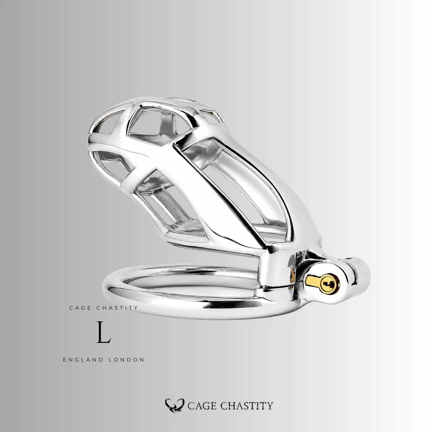 Silver Cobra Flat Ring Steel Chastity Cage – CC42