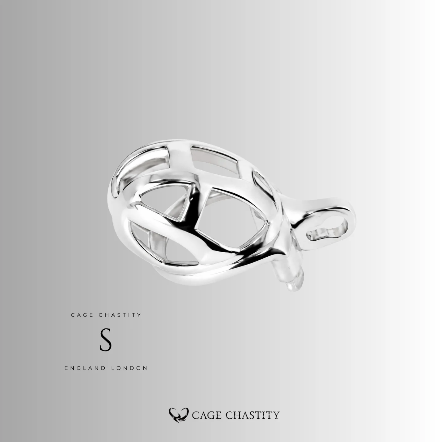 Silver Cobra Flat Ring Steel Chastity Cage – CC42