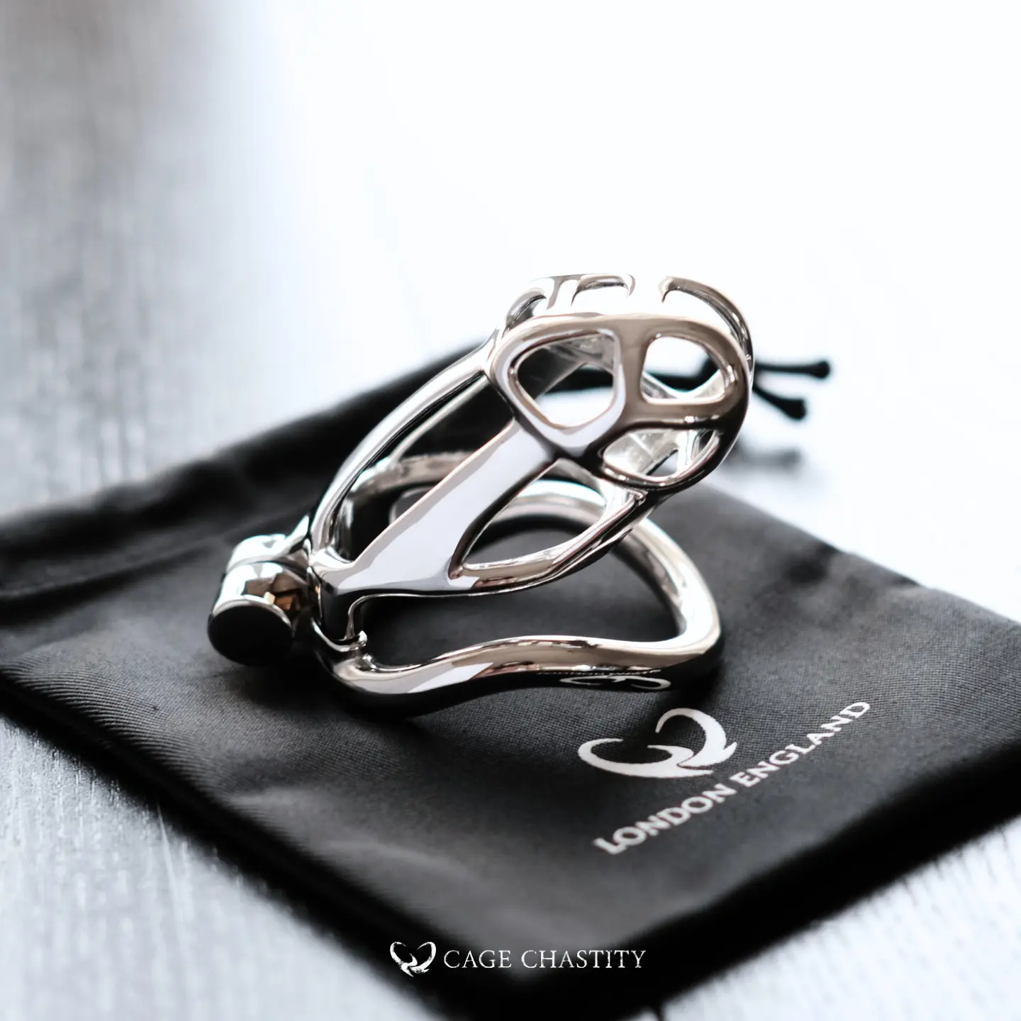 Premium Silver Cobra Arc Ring Steel Chastity Cage – CC45
