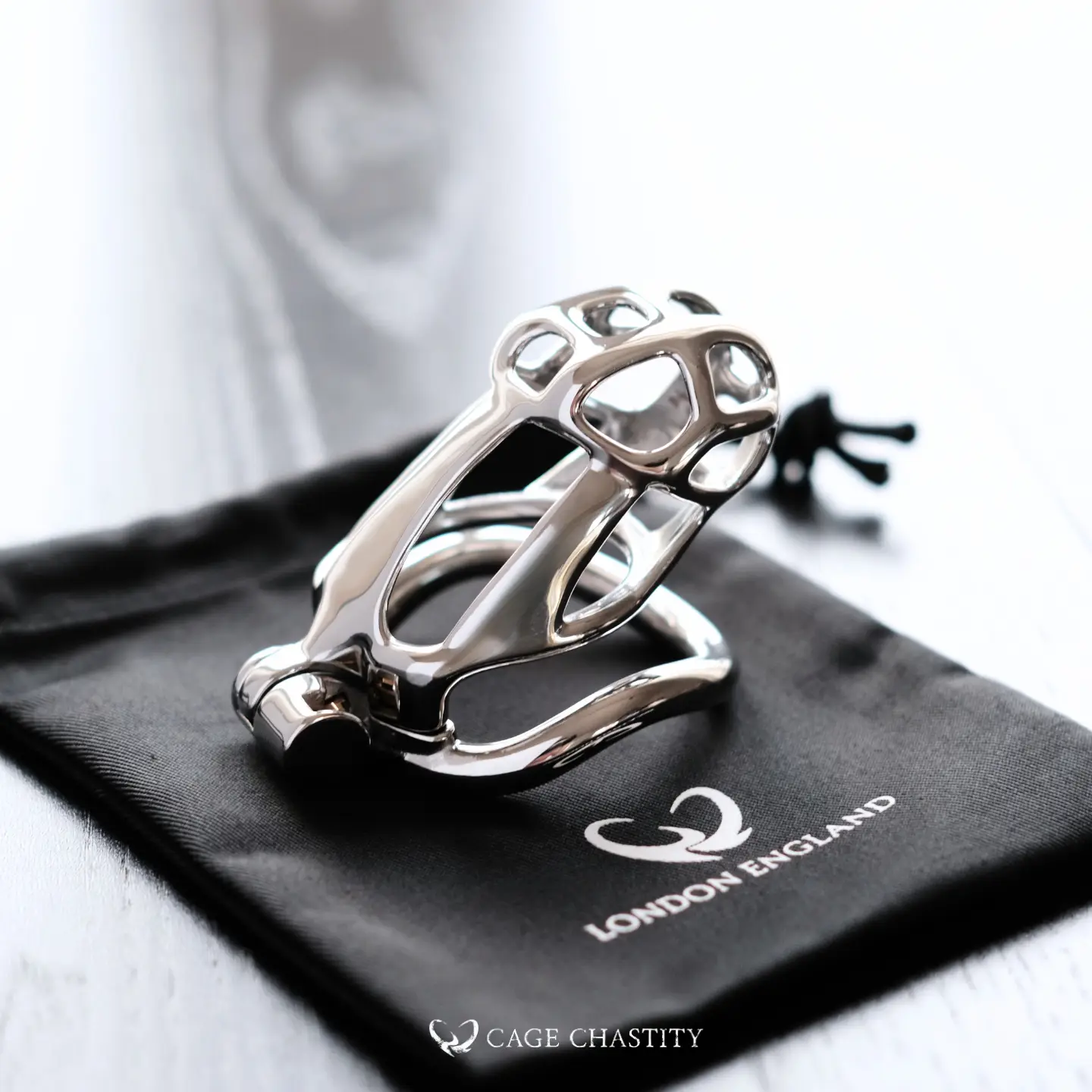 Premium Silver Cobra Arc Ring Steel Chastity Cage – CC45