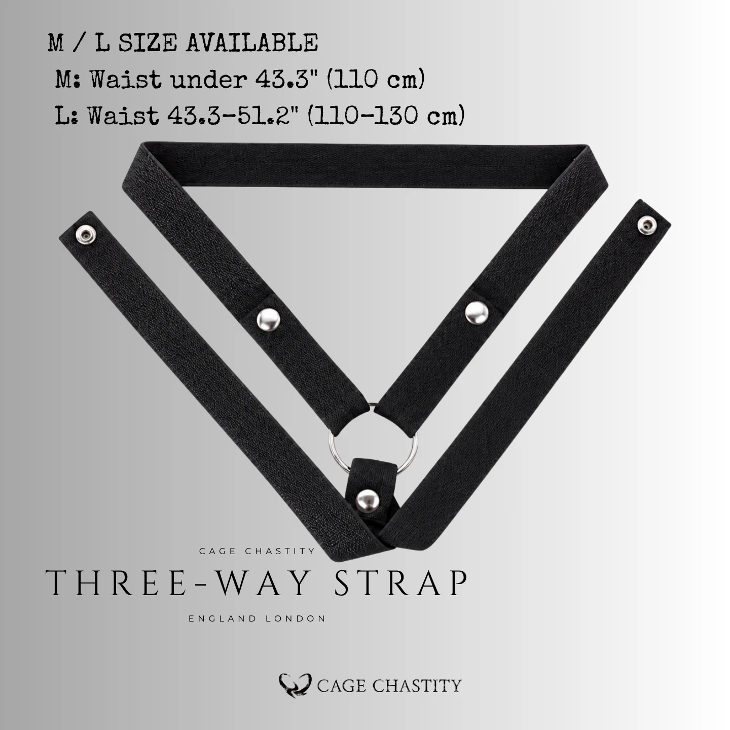 Black Wide Adjustable Belt - 0.98'' (2.5cm) Width