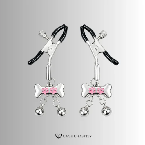 Cute Paw Bell Plug & Nipple Clamp Set – Pink & Black