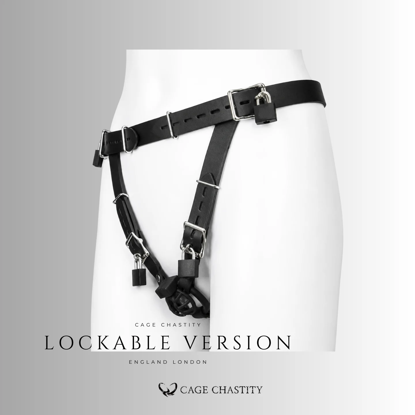 Three-Way Leather Chastity Strap – Standard & Lockable Versions