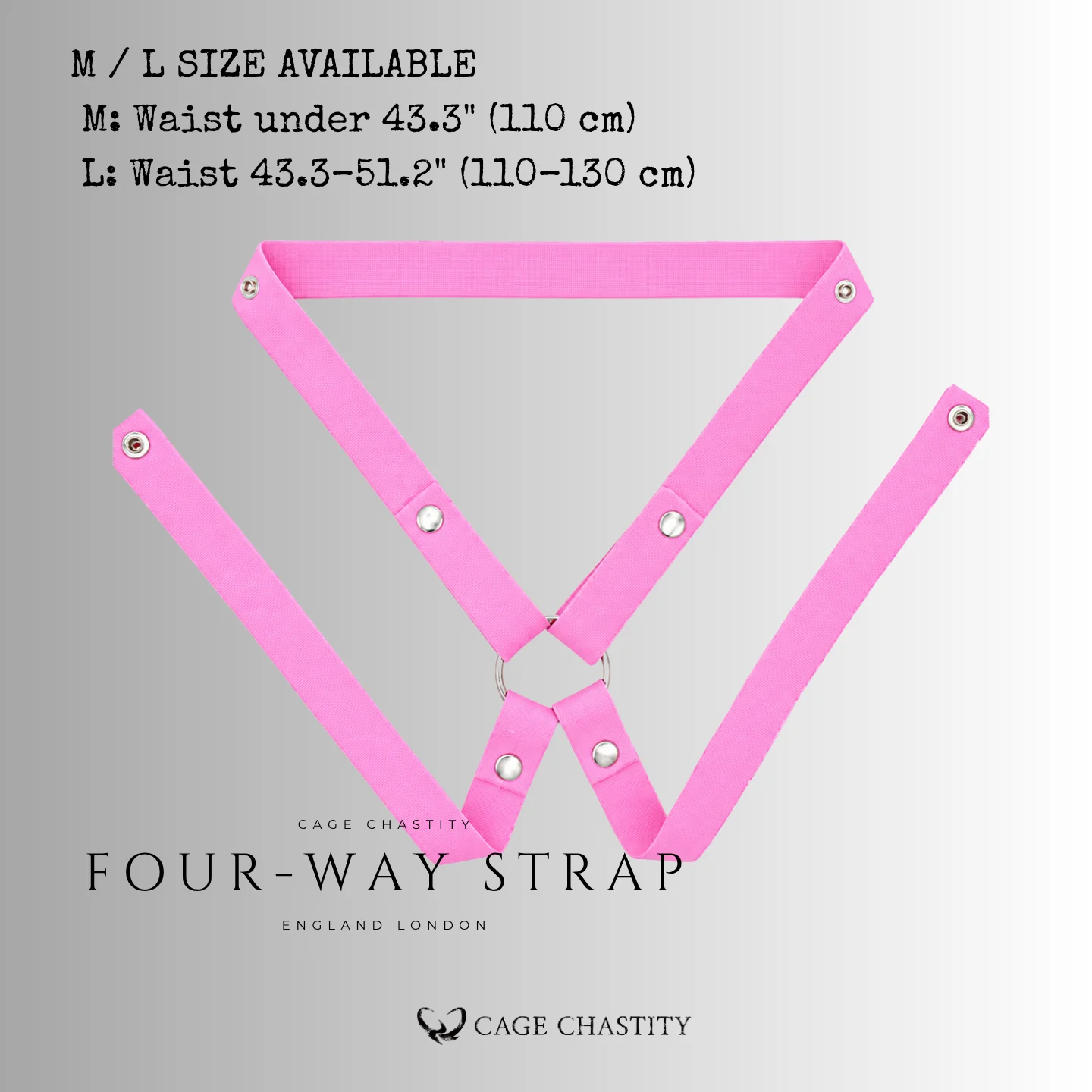 Candy Pink Elastic Harness Strap – 0.98" (2.5cm) Width