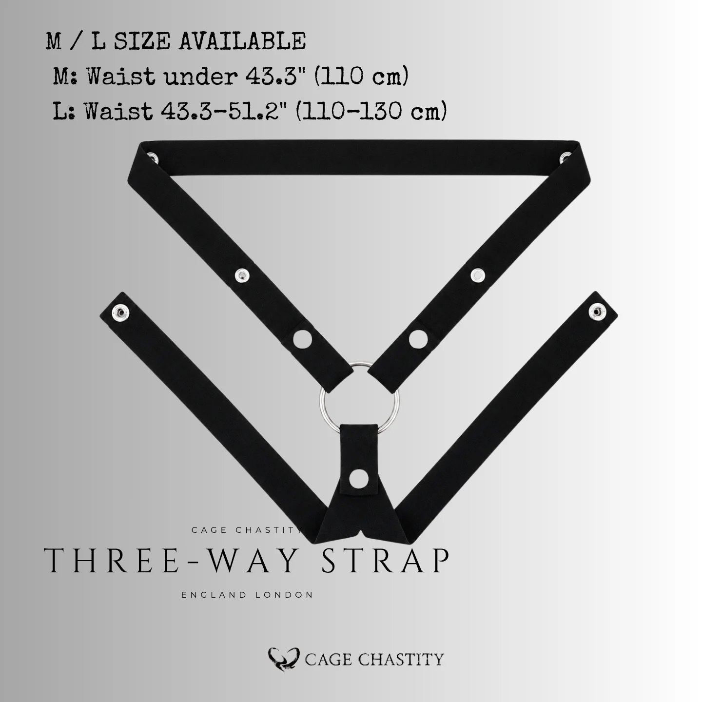 Black Wide Adjustable Belt - 0.98'' (2.5cm) Width