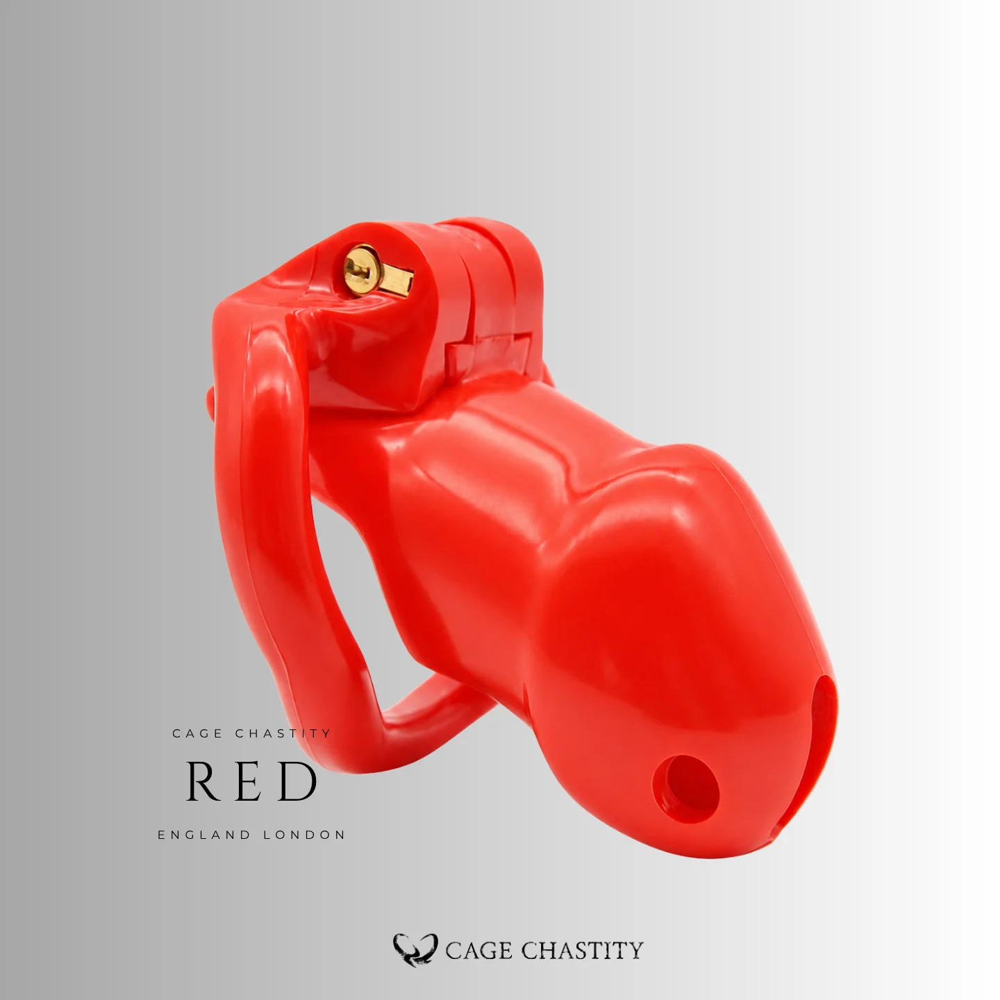 Rear angle of the red Holy Trainer V2 locking section