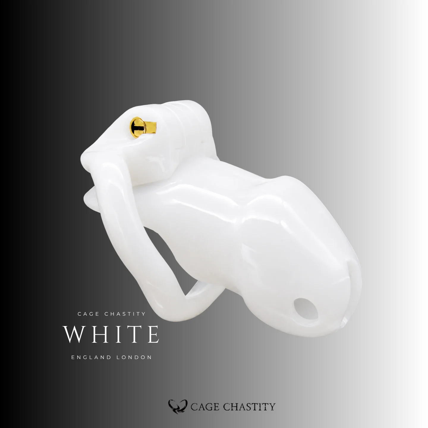 White Holy Trainer V2 with ring folded alongside the cage