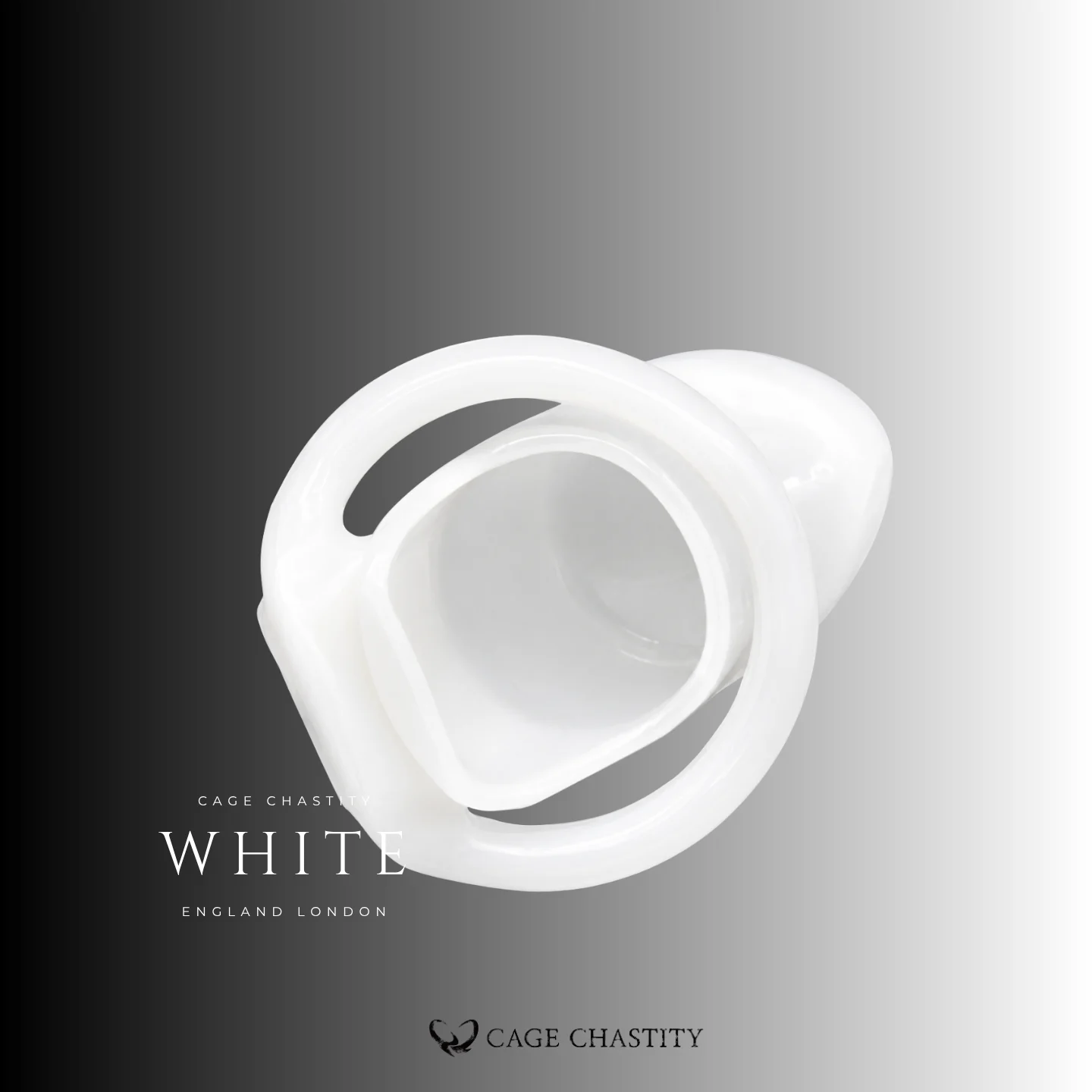 Open rear view of the white HT V2 base ring and cage