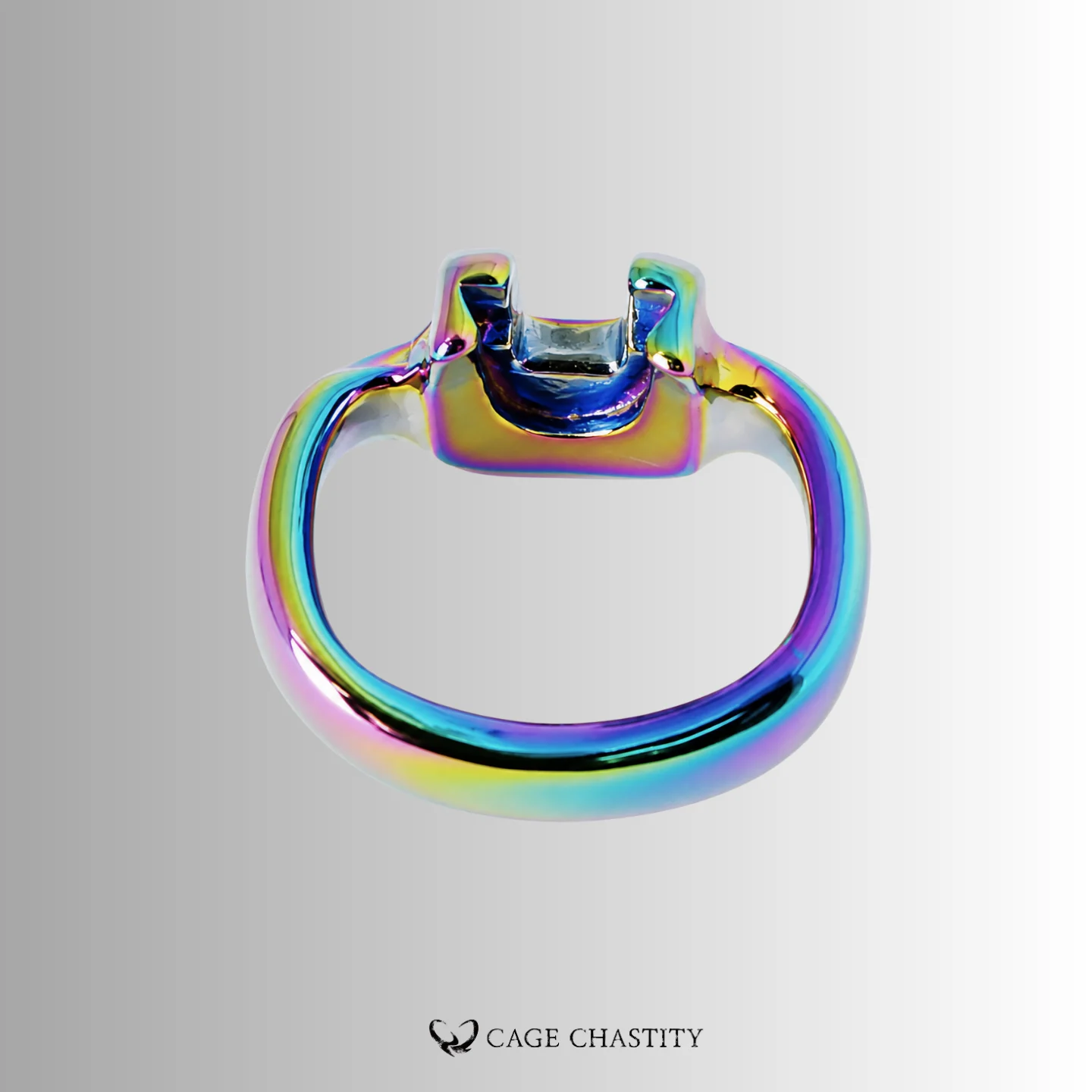 Rainbow steel HTV4 ring with low-profile oval shape