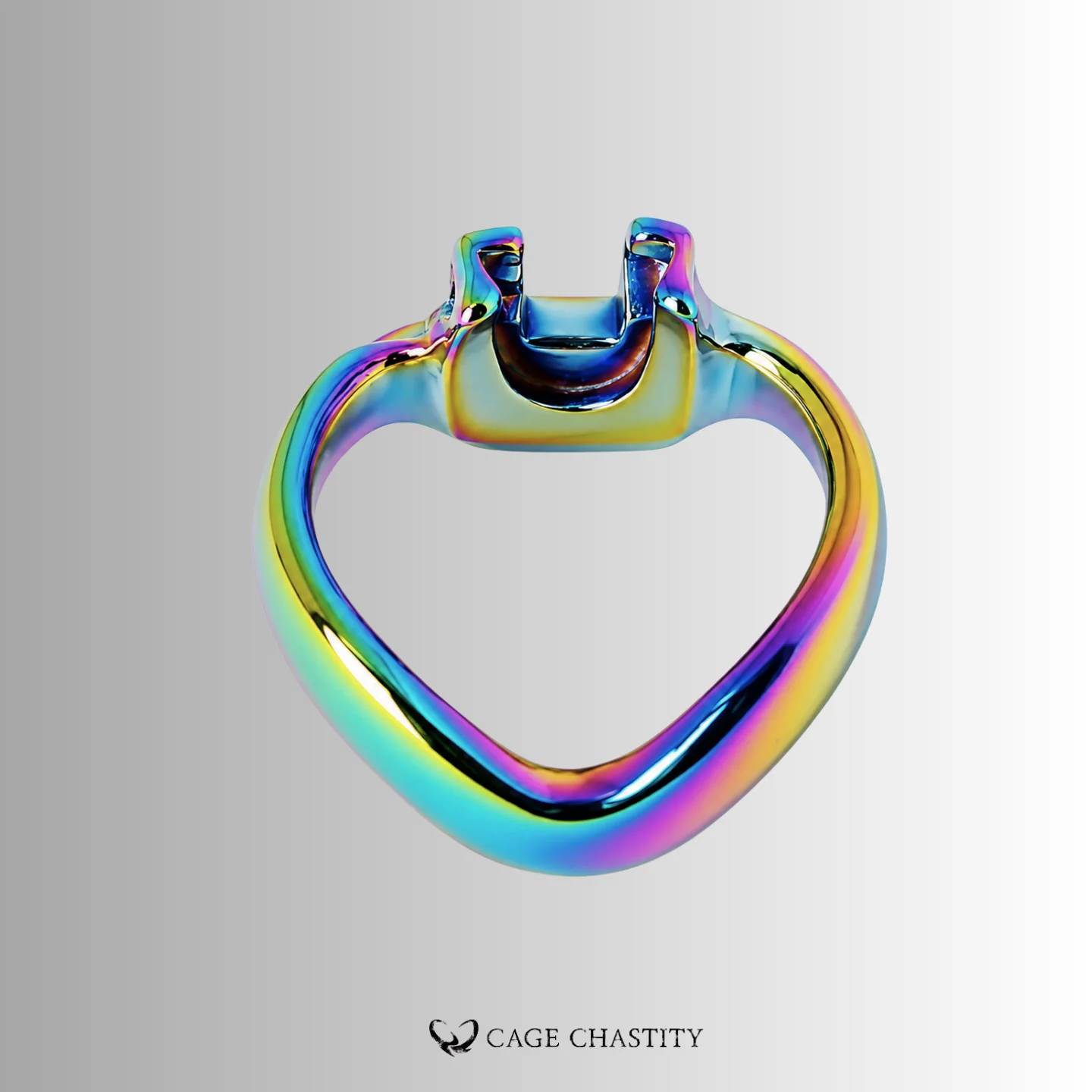 Rainbow-finish HTV4 ring showing its curved shape