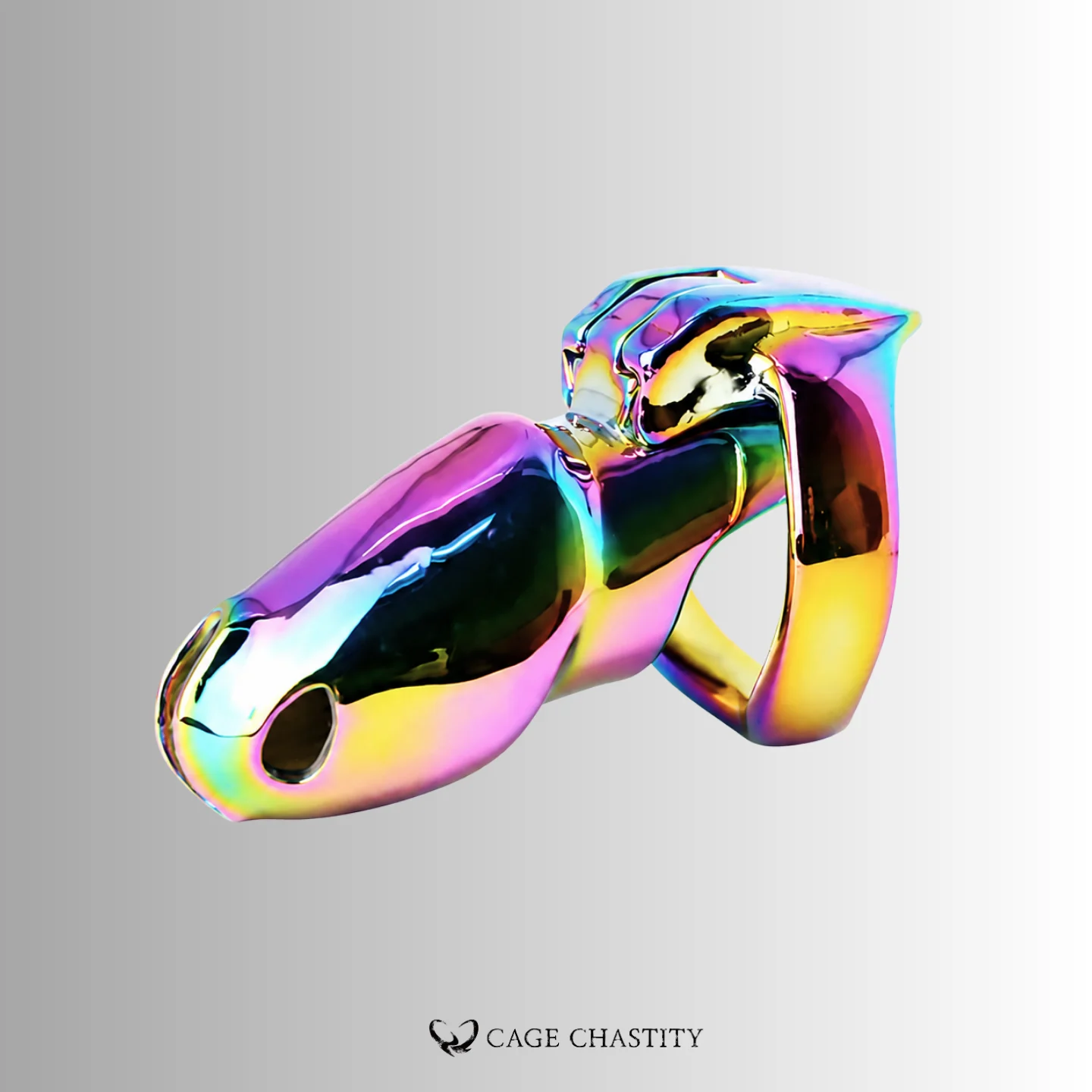 Side profile of the iridescent Holy Trainer V4 and curved ring