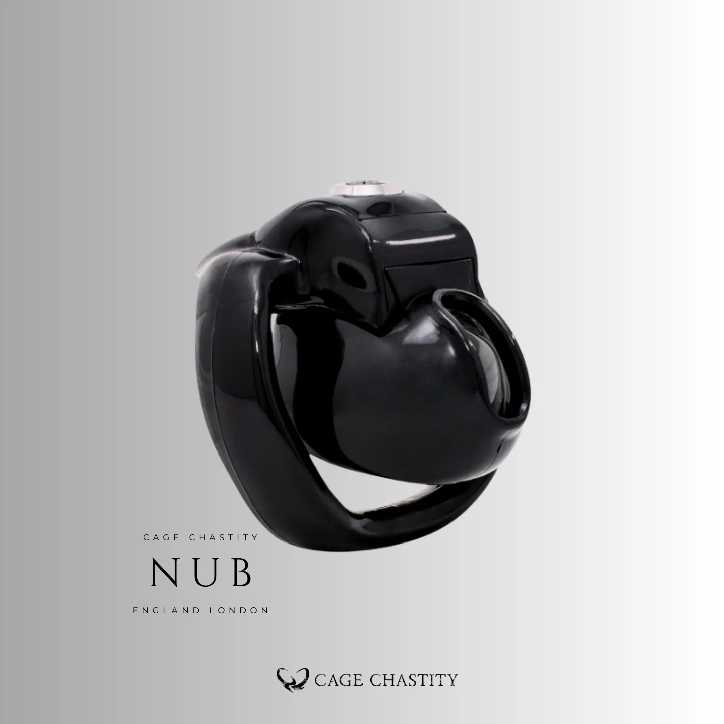Black HTV5 Nub cage pictured with its curved resin ring