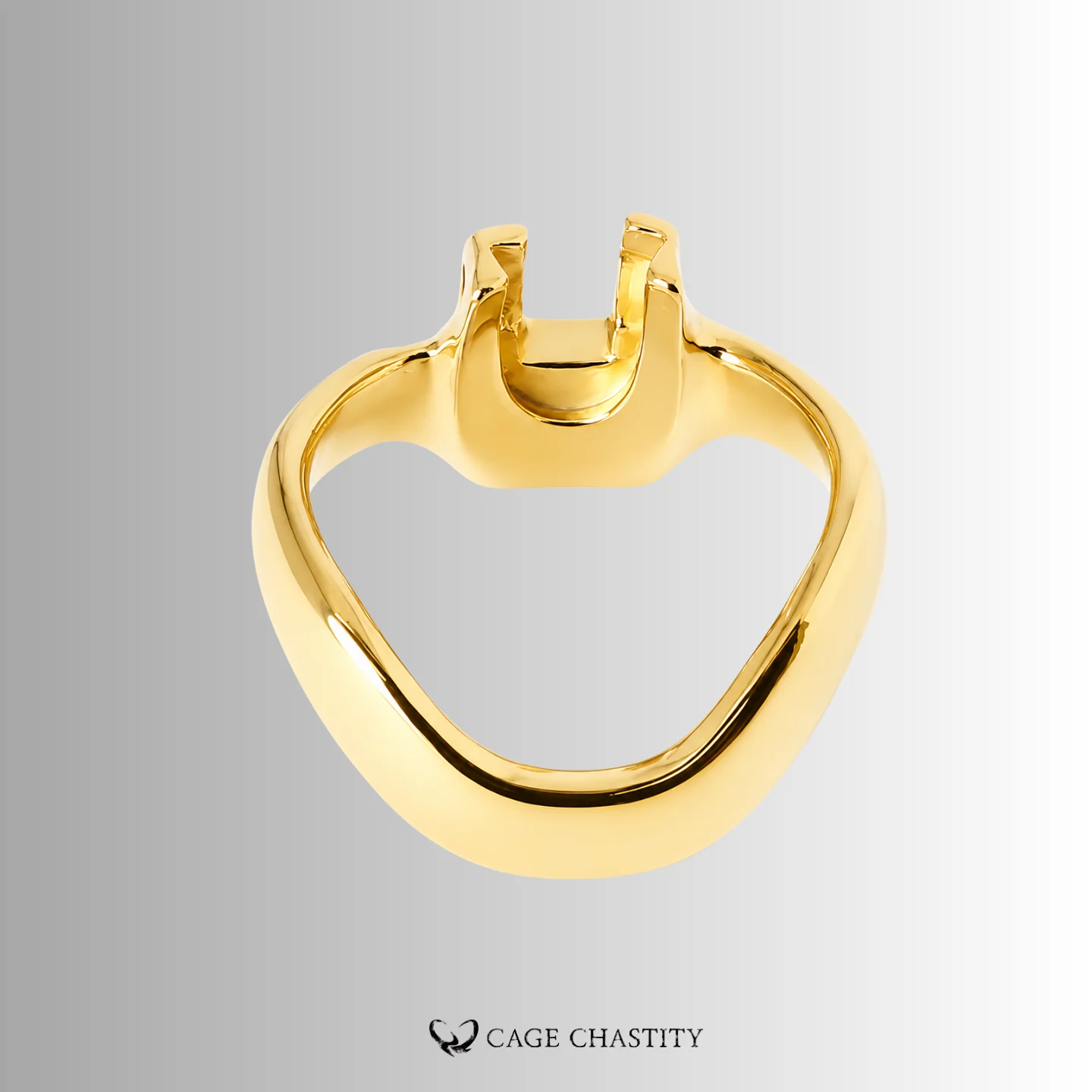 Gold HTV4 arc ring with sliding-lock cradle