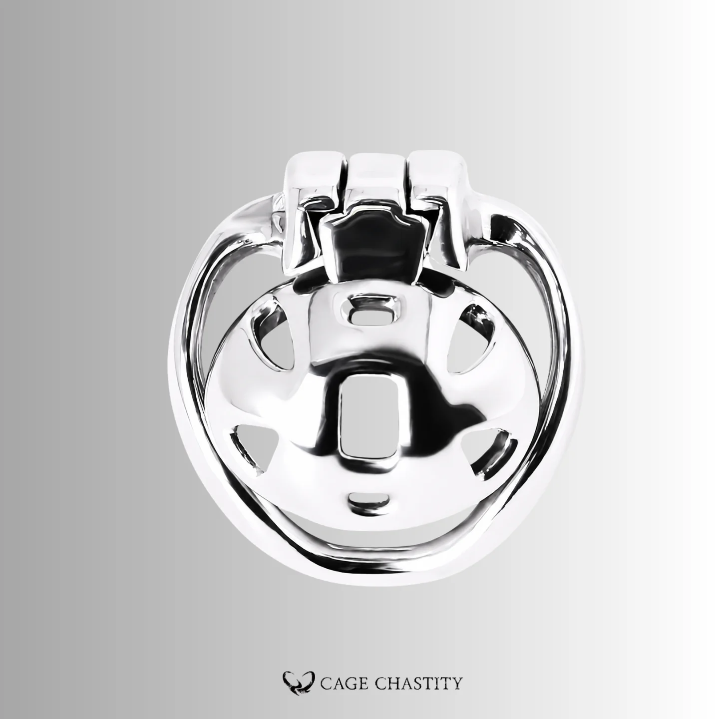 Front view of the silver HT V4 Nub flower-shaped cage head