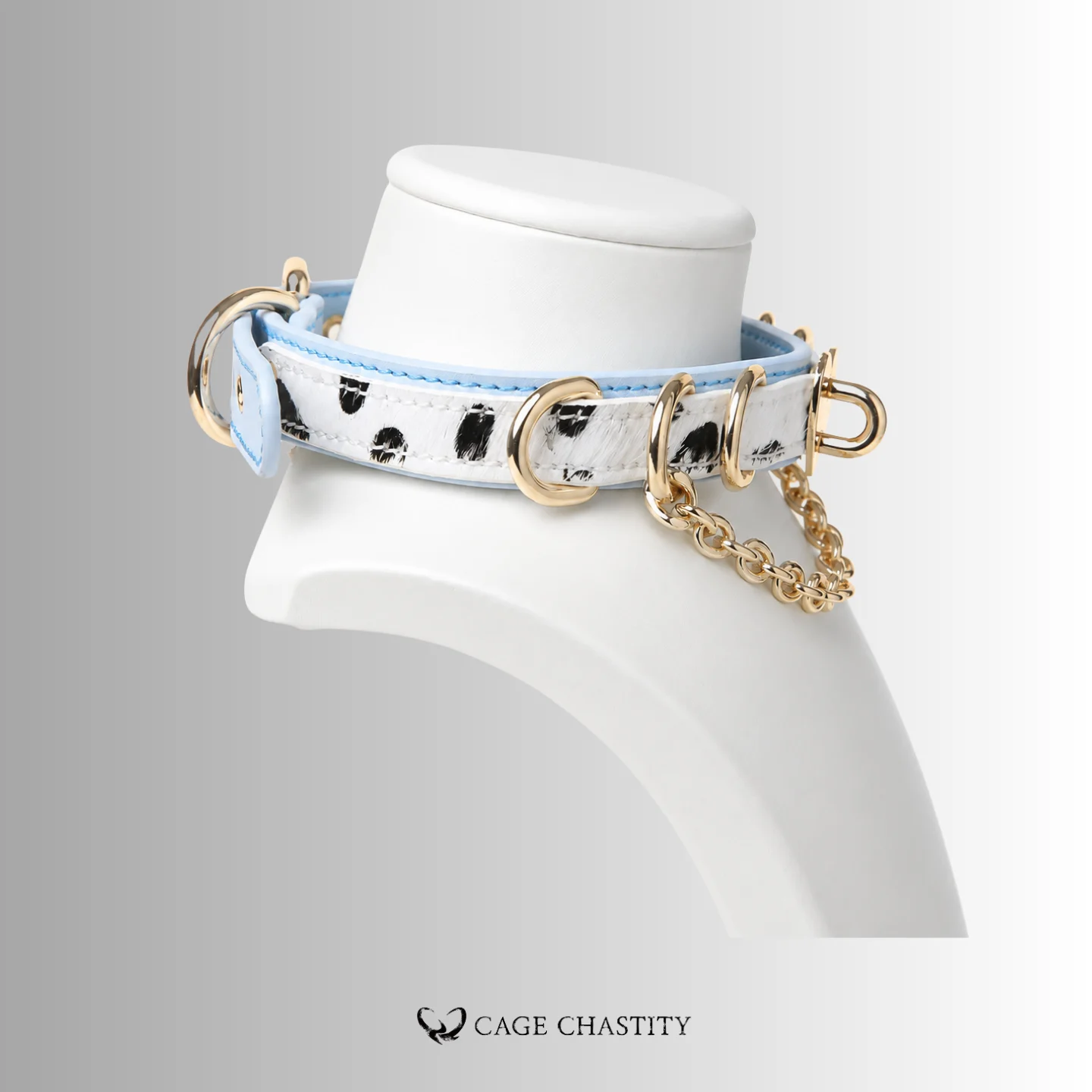 BlueMischief – Blue Spotted Puppy Play Collar & Leash Set