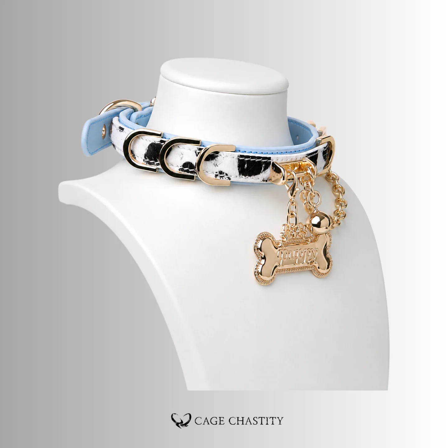 BlueMischief – Blue Spotted Puppy Play Collar & Leash Set
