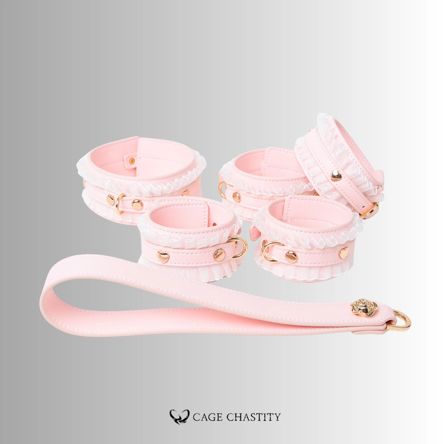 BlushBound – Pink Lace Sissy Bondage Set