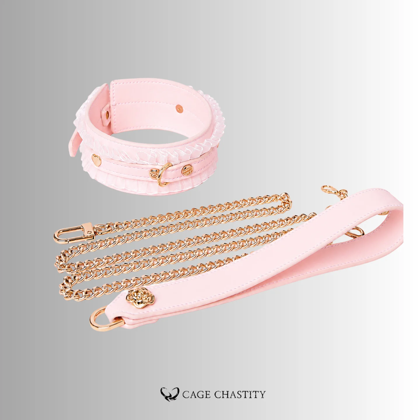 BlushBound – Pink Lace Sissy Bondage Set