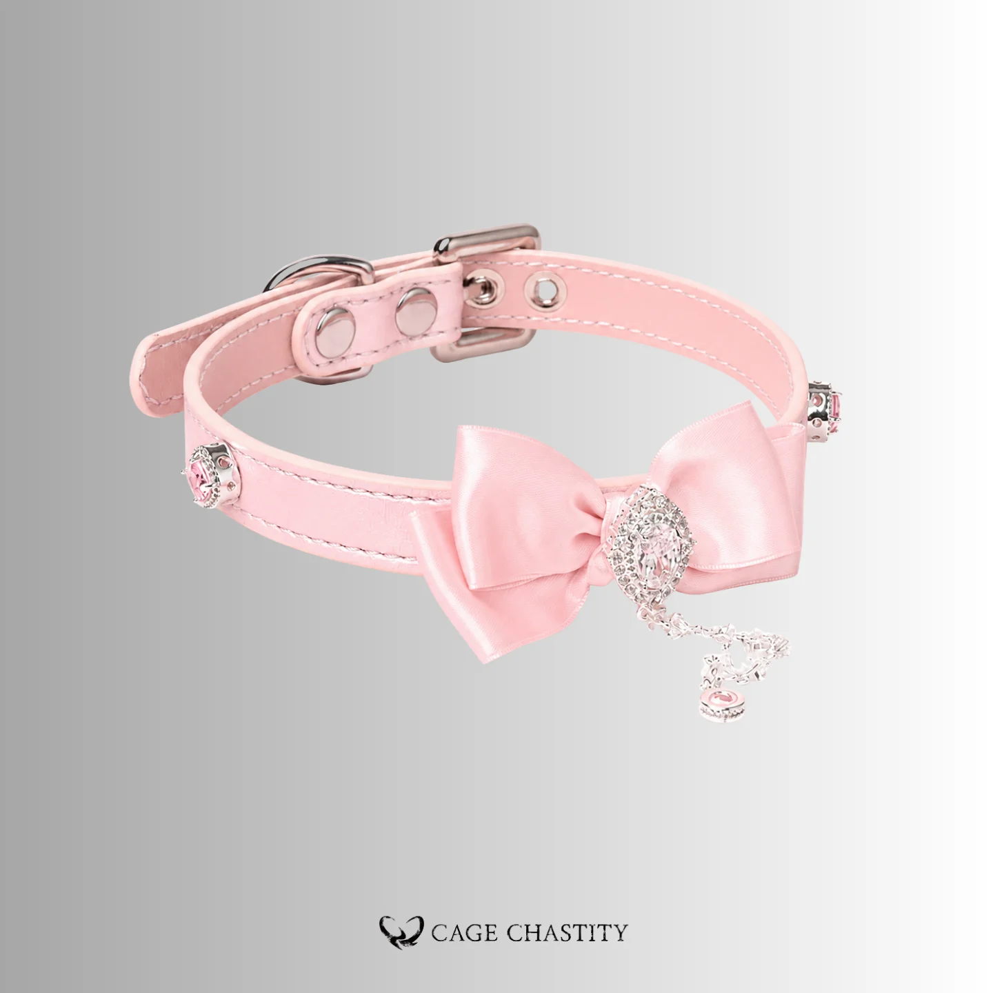 BlushDrop – Handmade Pink Bow Sissy Collar