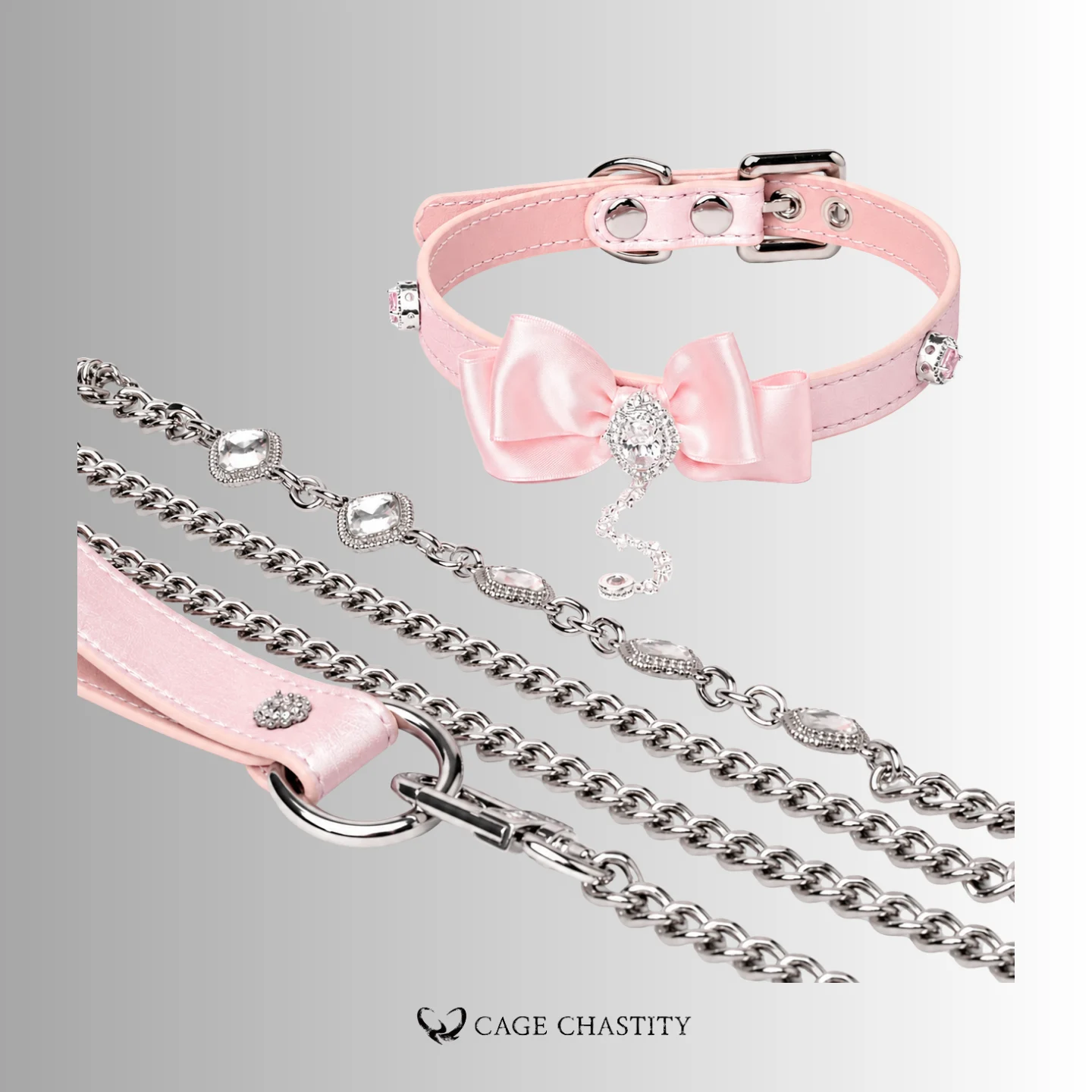 BlushDrop – Handmade Pink Bow Sissy Collar
