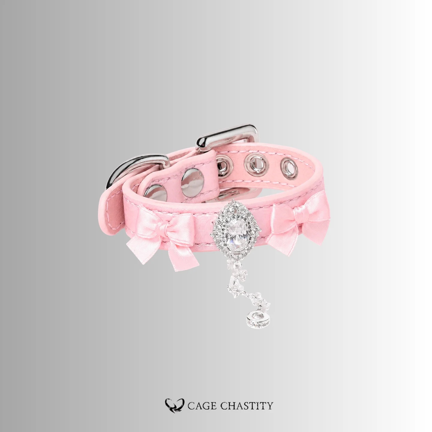 BlushDrop – Handmade Pink Bow Sissy Collar