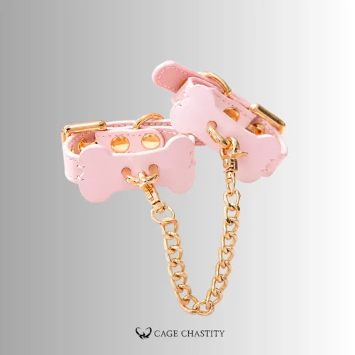 BoneLink – Puppy Bone Leather Wrist Cuffs with Chain