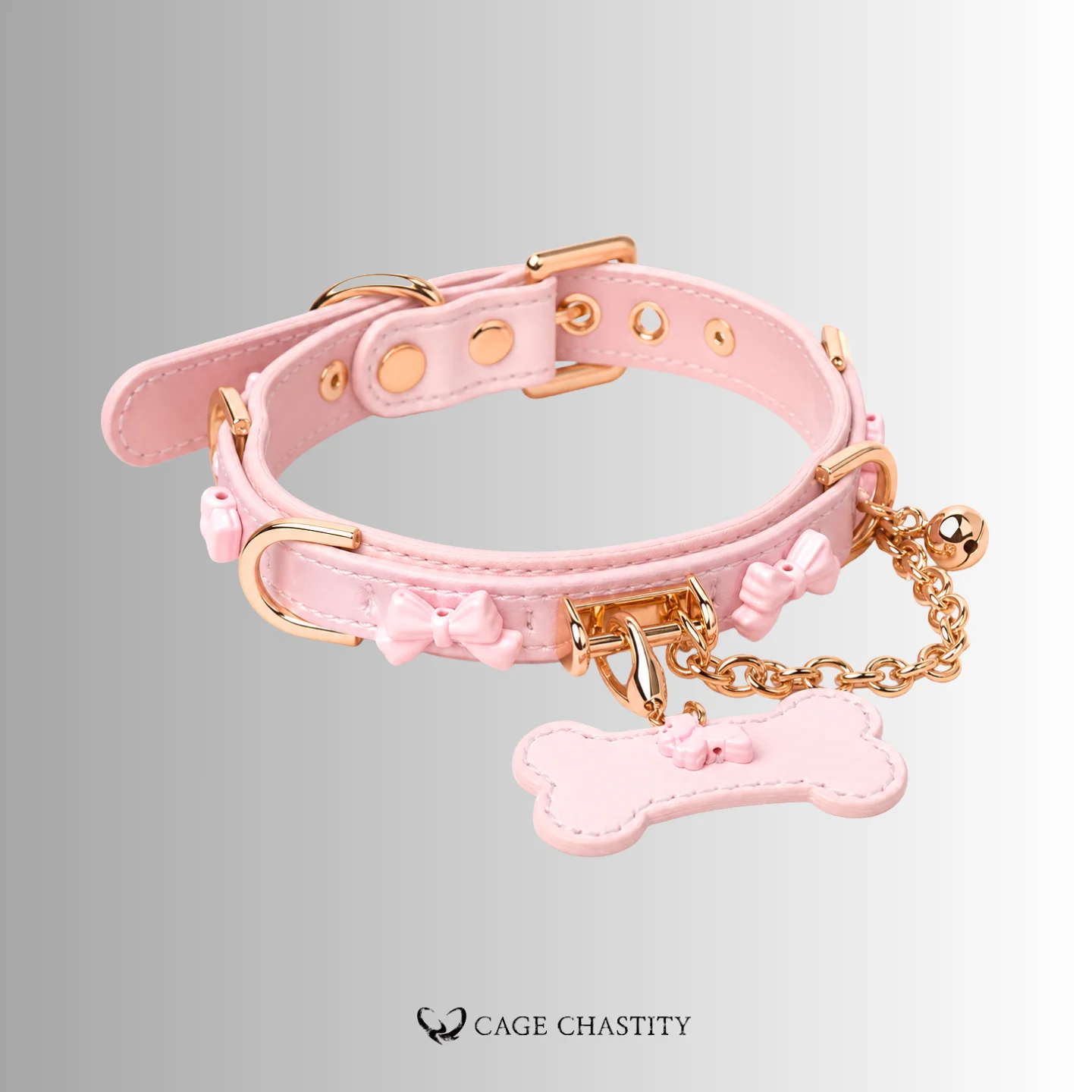 BowBelle – Personalized Pink Sissy Puppy Collar & Leash Set