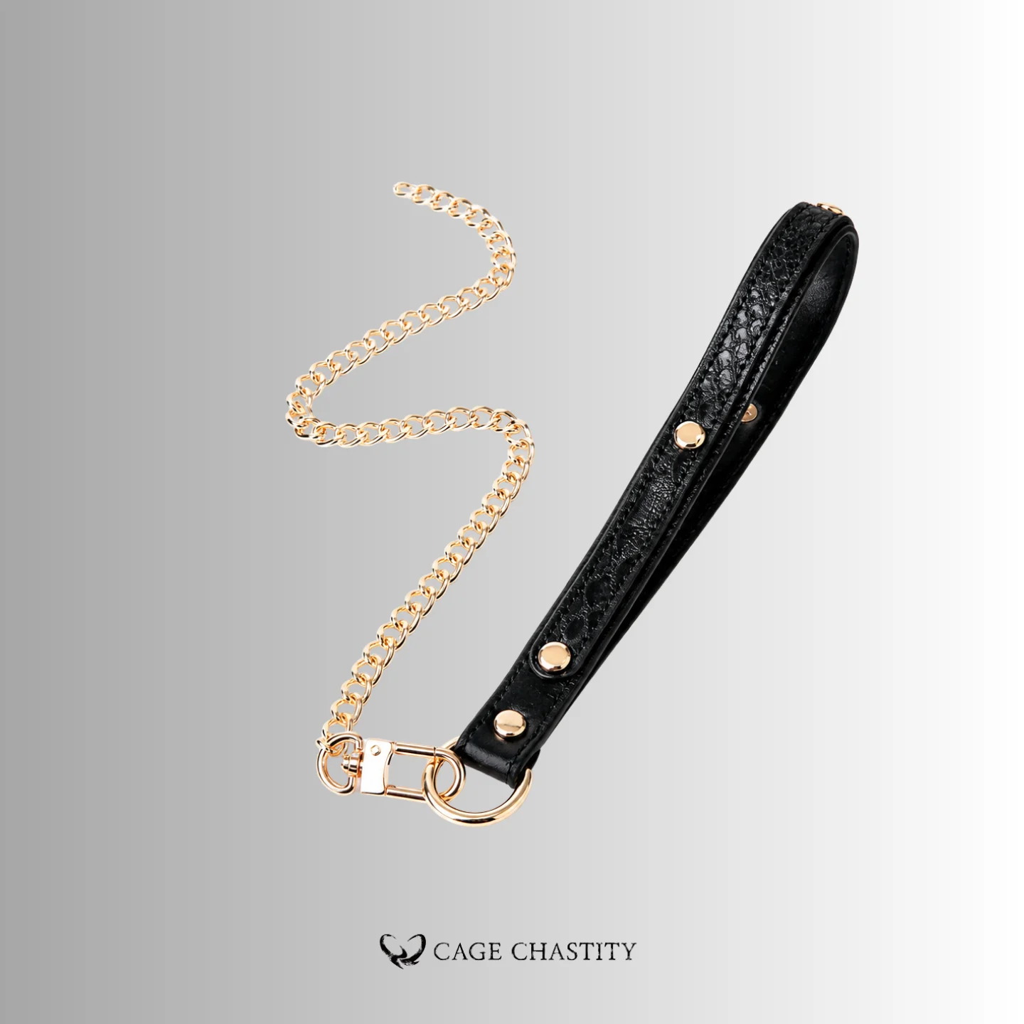 Golden Bite Snakeskin Leather Bondage Collar with Bell