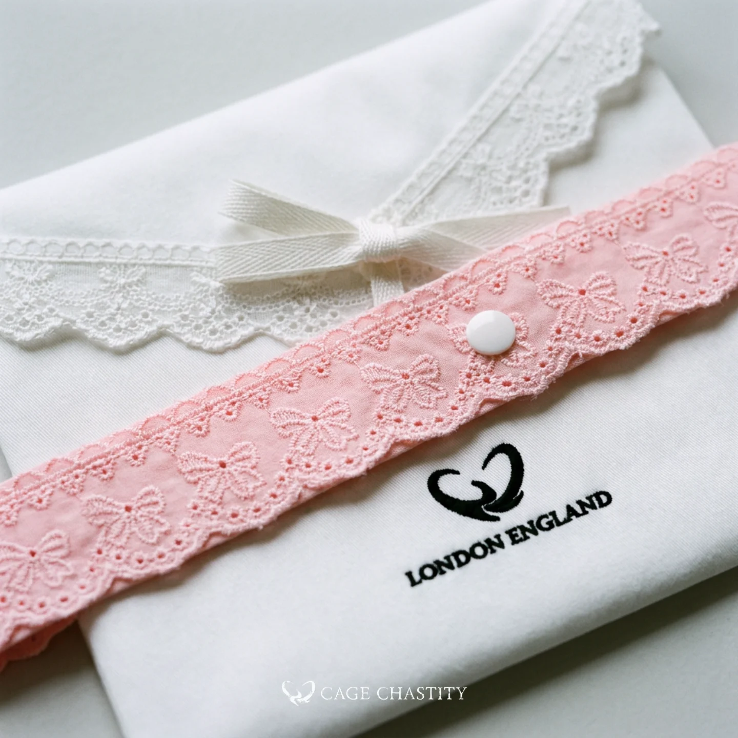 Butterfly Embroidered Lace Strap – Handmade Adjustable Belt with Bell & Bow Options