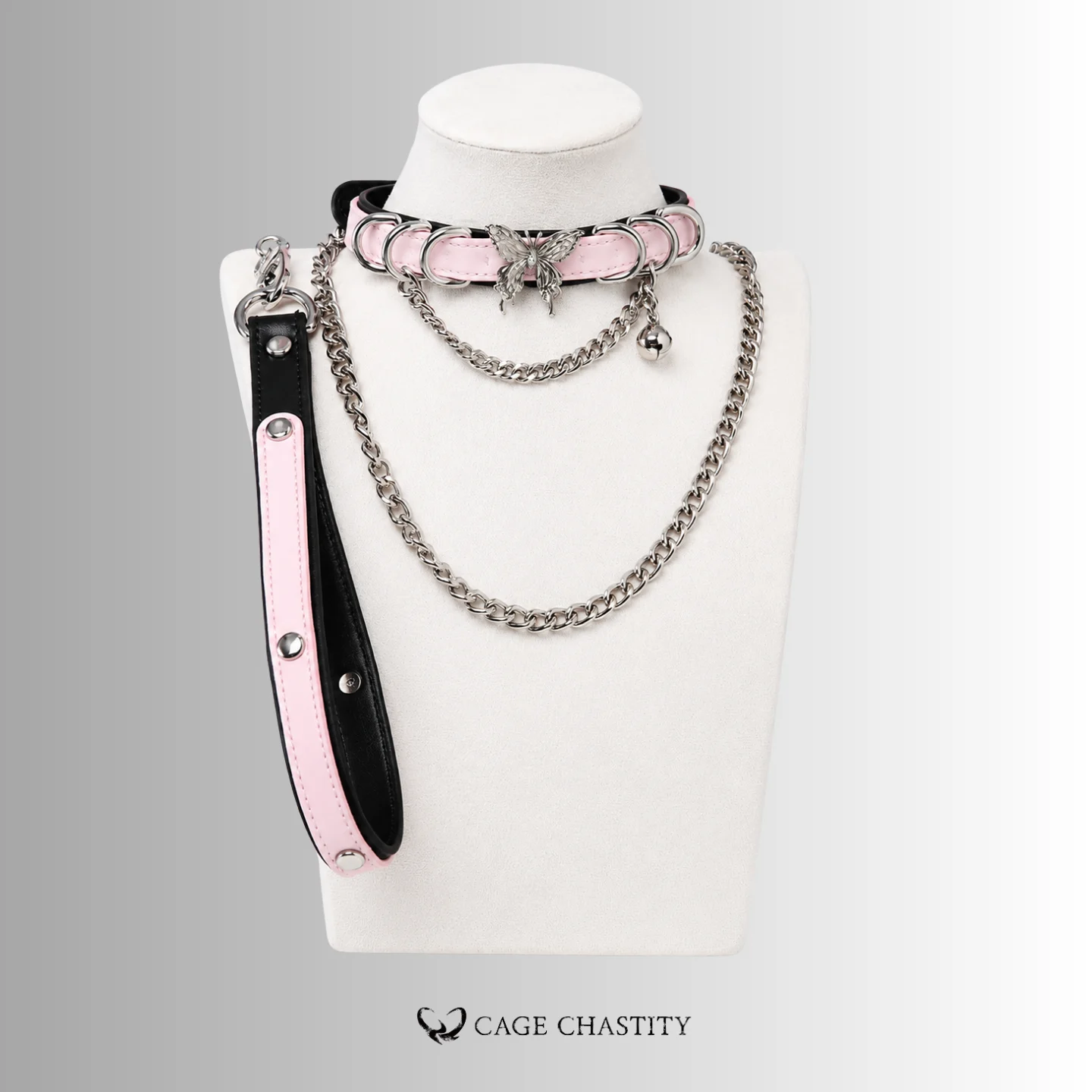 LunaWing – Luxury Python Leather Butterfly Collar & Chain Leash Set