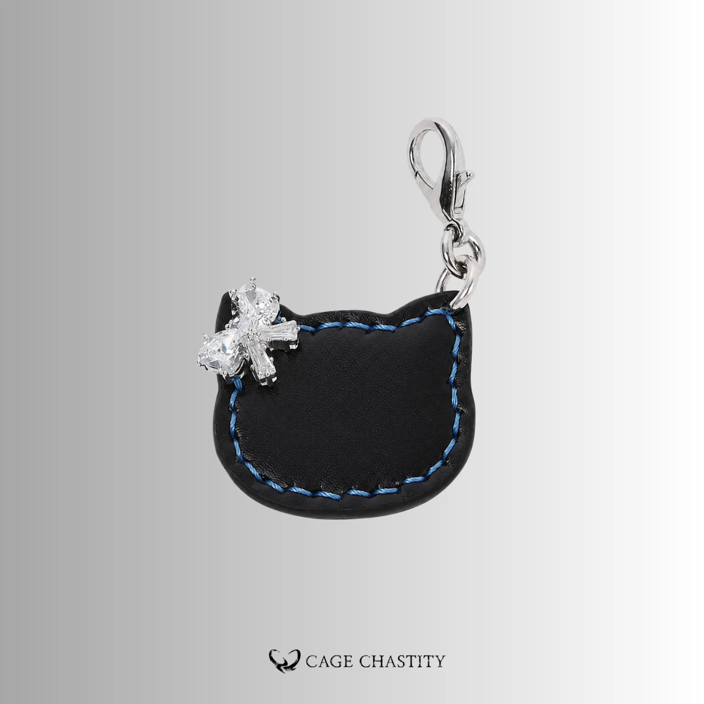 Midnight Mew – Blue-Stitched Midnight Kitten Collar & Leash Set