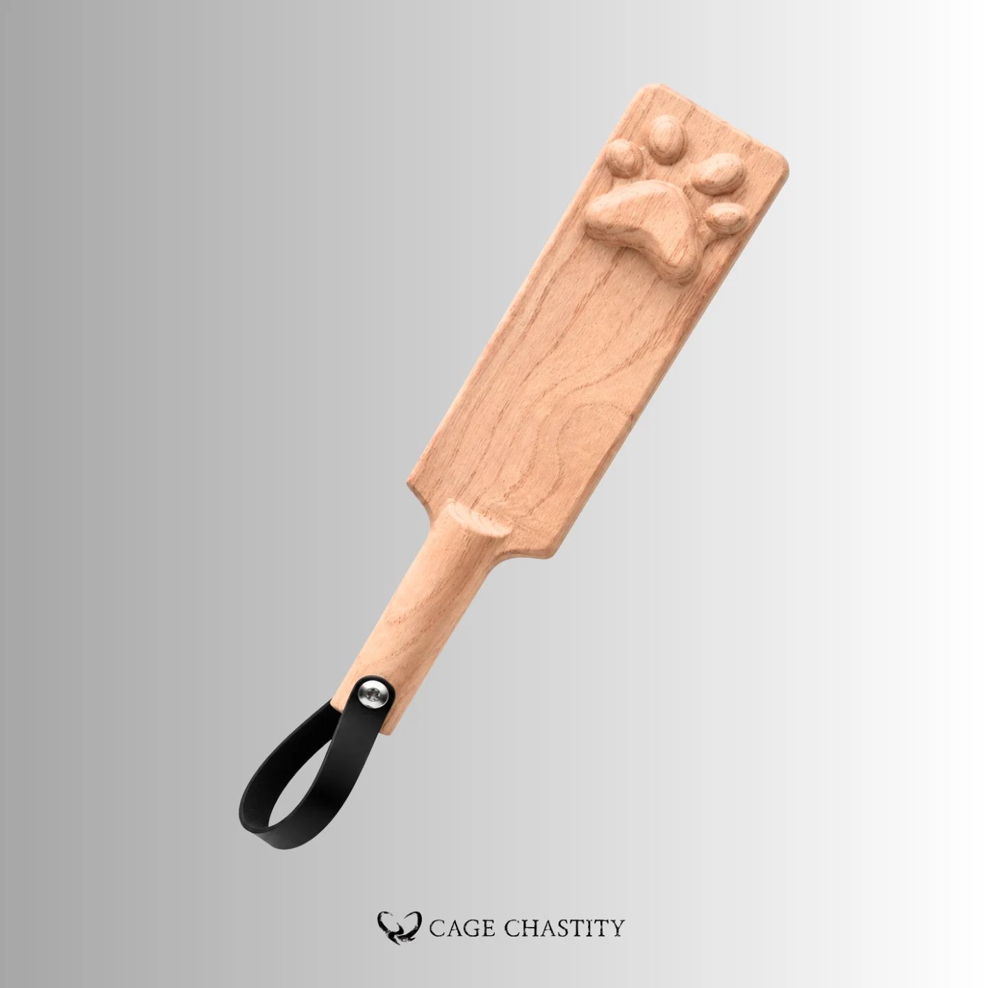Paw Carved Wooden Paddle