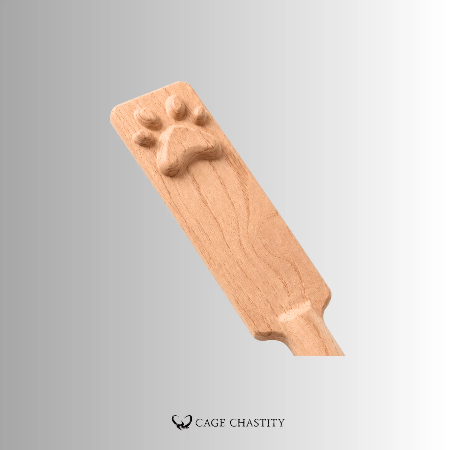 Paw Carved Wooden Paddle