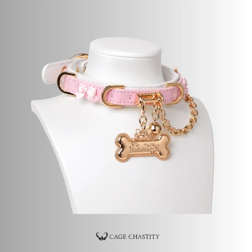 PetSissy – Handmade Pink Bow Collar with Detachable Puppy Tag