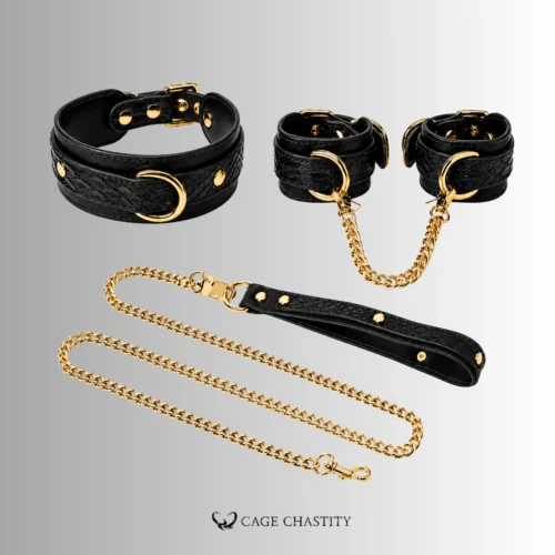 Serpent Luxe – Italian Leather Bondage Collar & Restraint Set