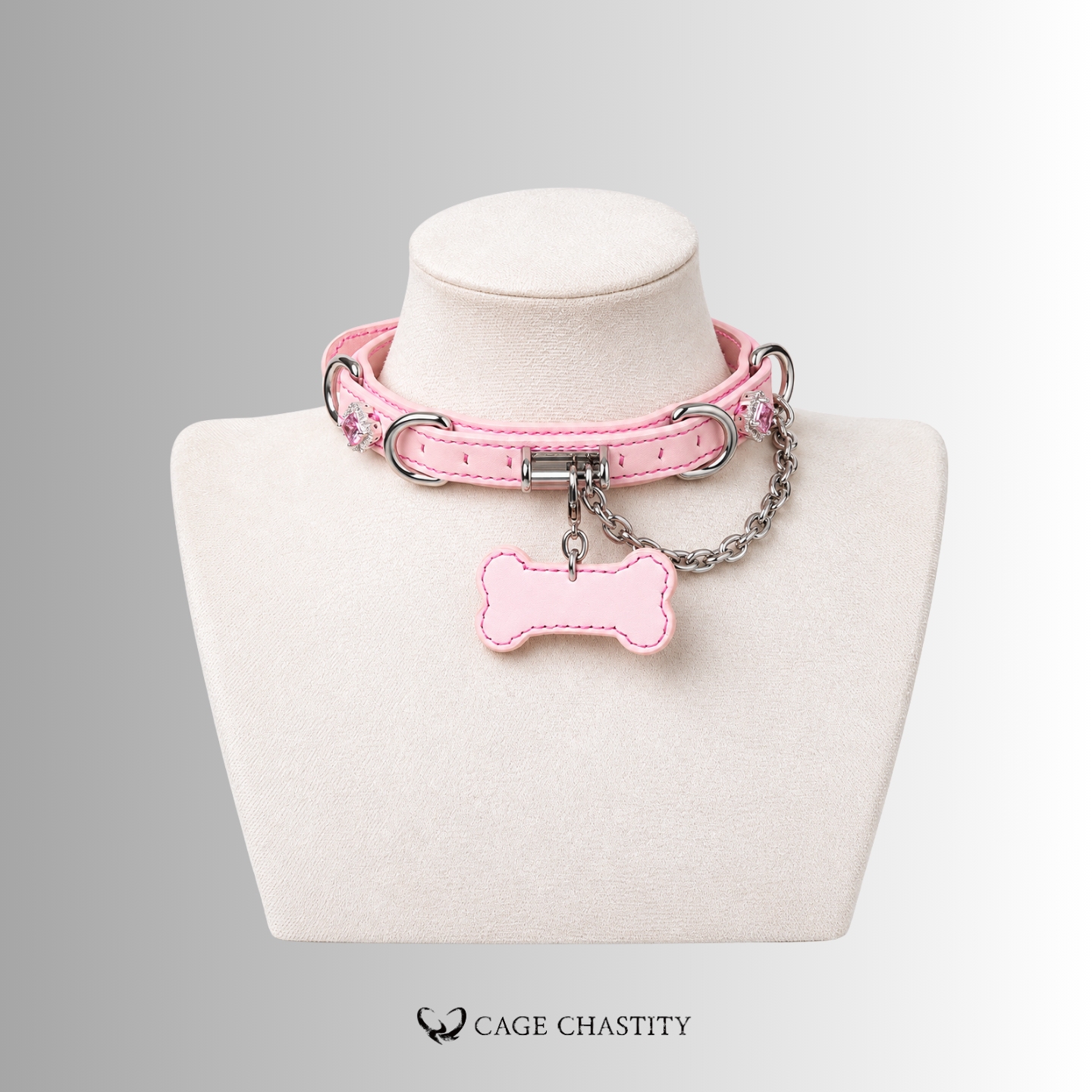Claimed Puppy – Jeweled Bone Tag Collar & Leash Set